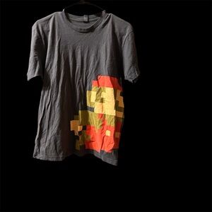 Gray T-Shirt with Pixel Art Design